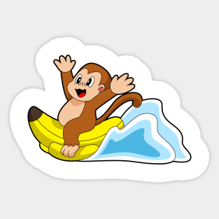 Monkey Banana boat Sticker